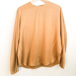 Vince Satin Silk Gold Blouse